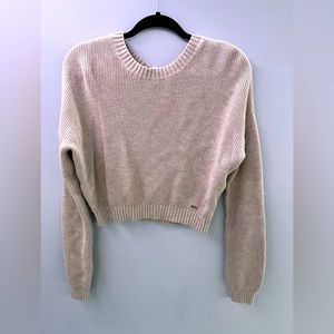 Cropped tan Hollister sweater